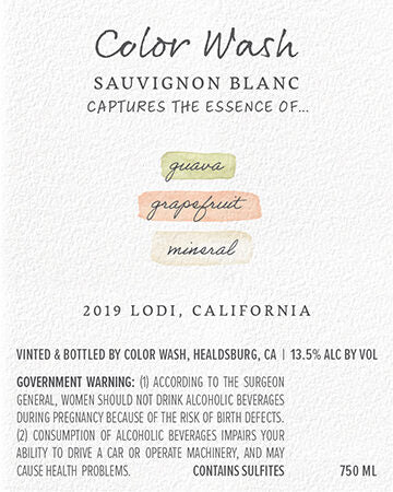 Color Wash 2019 Sauvignon Blanc Lodi, California