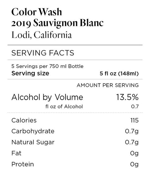 Color Wash 2019 Sauvignon Blanc Lodi, California