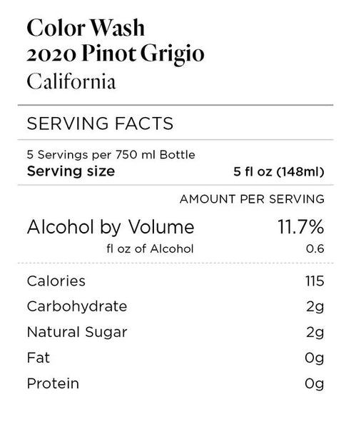 Color Wash 2020 Pinot Grigio California