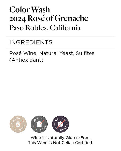 Color Wash 2024 Rosé of Grenache Paso Robles, California
