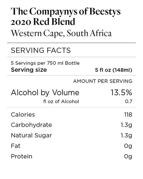 The Compaynys of Beestys 2020 Red Blend Western Cape, South Africa