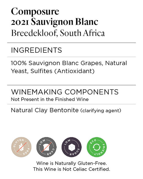 Composure 2021 Sauvignon Blanc Breedekloof, South Africa
