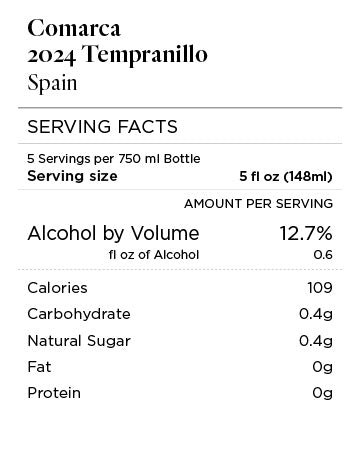 Comarca Tempranillo Serving Facts