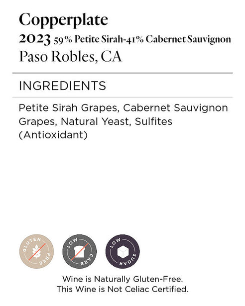 Copperplate 2023 Petite Sirah - Cabernet Sauvignon Paso Robles, California