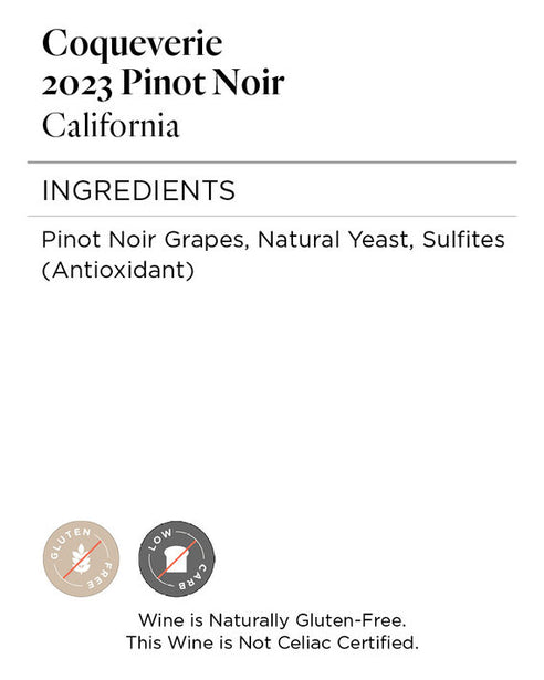 Coqueverie 2023 Pinot Noir, California
