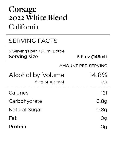 Corsage 2022 White Blend, California