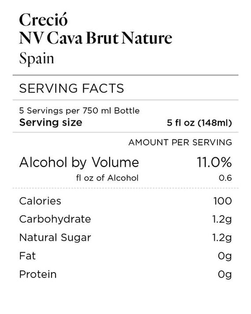 Creció NV Cava Brut Nature, Spain