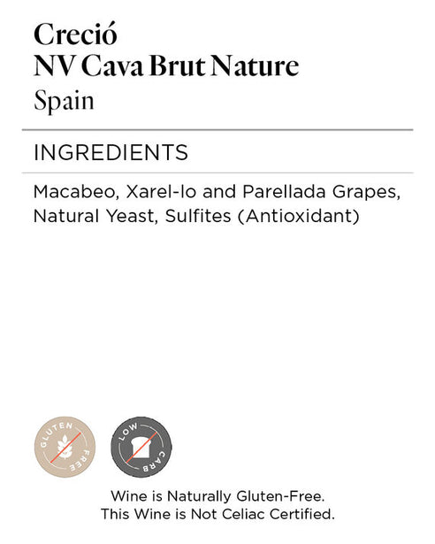 Creció NV Cava Brut Nature, Spain