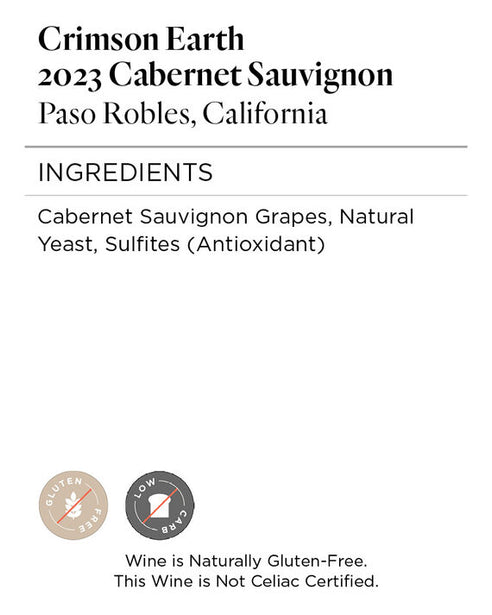 Crimson Earth 2023 Cabernet Sauvignon Paso Robles, California