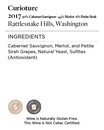 Curioture 2017 Cabernet – Merlot – Petite Sirah Rattlesnake Hills, Washington