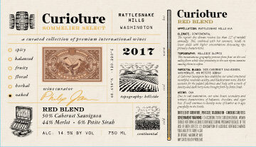 Curioture 2017 Cabernet – Merlot – Petite Sirah Rattlesnake Hills, Washington