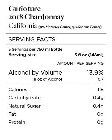 Curioture 2018 Chardonnay Monterey County - Sonoma County, California