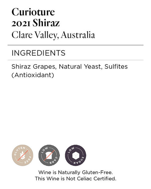 Curioture 2021 Shiraz Clare Valley, Australia