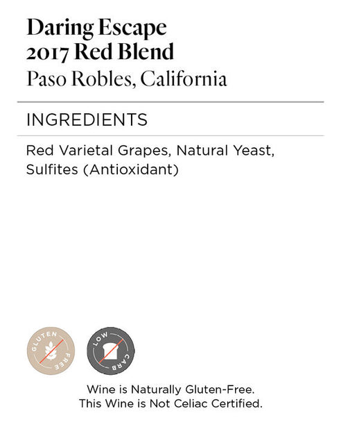 Daring Escape 2017 Red Blend Paso Robles, California
