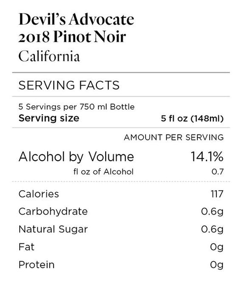 Devil's Advocate 2018 Pinot Noir California