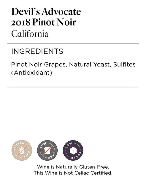 Devil's Advocate 2018 Pinot Noir California