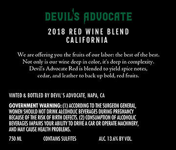 Devil's Advocate 2018 Red Wine Blend California