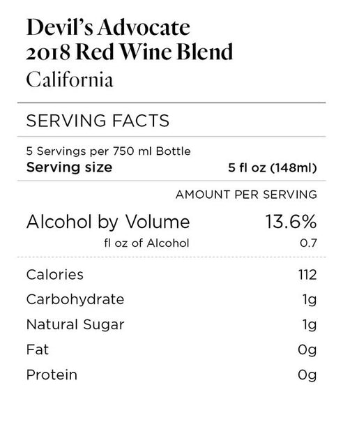 Devil's Advocate 2018 Red Wine Blend California