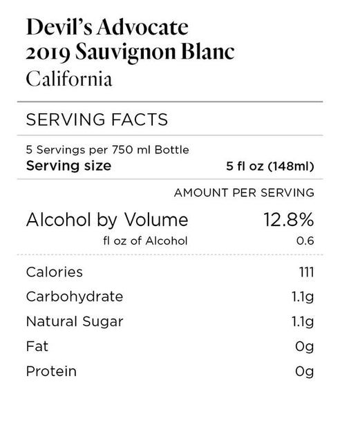Devil's Advocate 2019 Sauvignon Blanc California