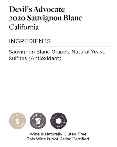 Devil's Advocate 2020 Sauvignon Blanc, California