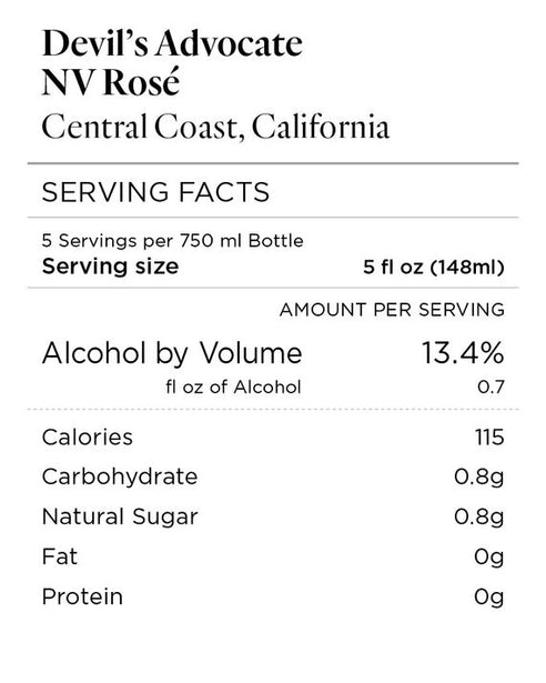 Devil's Advocate NV Rosé Central Coast, California