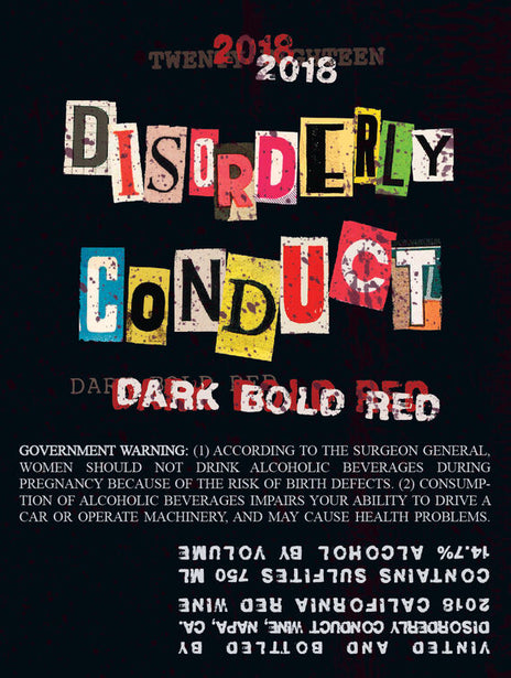 Disorderly Conduct 2018 Dark Bold Red California