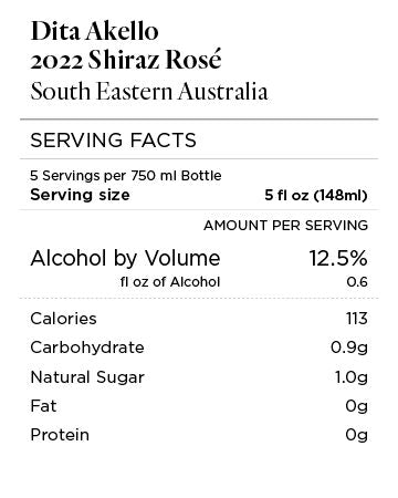 Dita Akello 2022 Shiraz Rosé South Eastern Australia, Australia