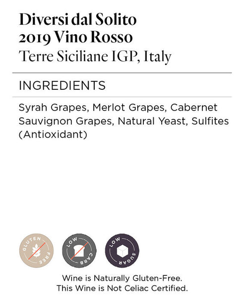 Diversi dal Solito 2019 Vino Rosso Terre Siciliane IGT, Italy