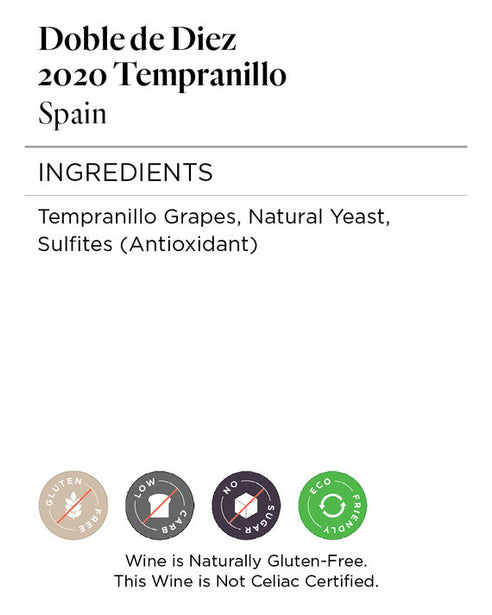 Doble de Diez 2020 Tempranillo, Spain