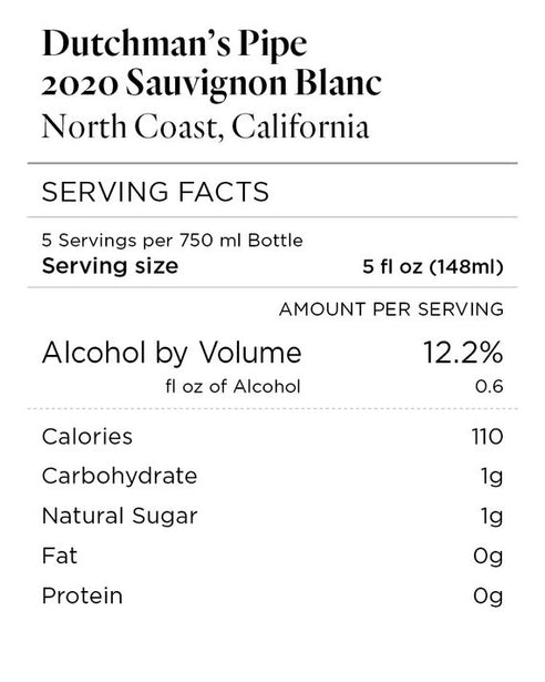 Dutchman's Pipe 2020 Sauvignon Blanc North Coast, California