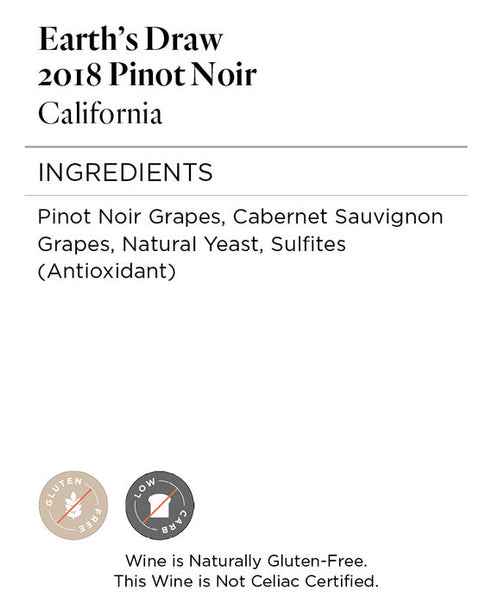 Earth's Draw 2018 Pinot Noir California