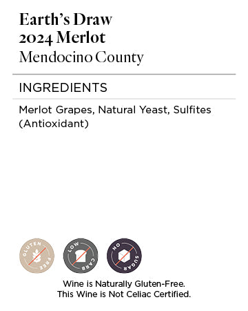 Earth's Draw 2024 Merlot Ingredients