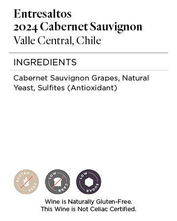 Entresaltos 2024 Cabernet Sauvignon Ingredients