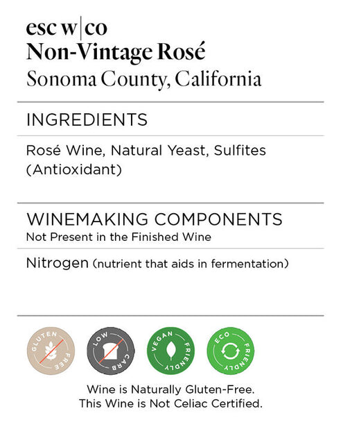 esc w|co NV Rosé Sonoma County, California