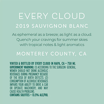 Every Cloud 2019 Sauvignon Blanc Monterey County, California