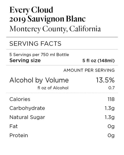 Every Cloud 2019 Sauvignon Blanc Monterey County, California