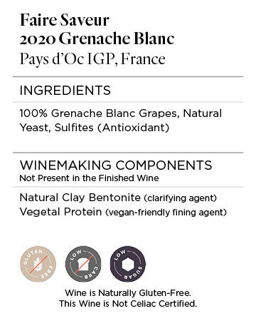Faire Saveur 2020 Grenache Blanc Pays d'Oc IGP, France