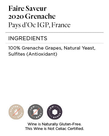 Faire Saveur 2020 Grenache Pays d'Oc IGP, France