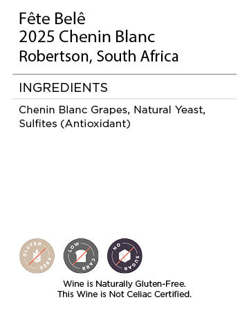 Fete Bele Chenin Blanc serving facts