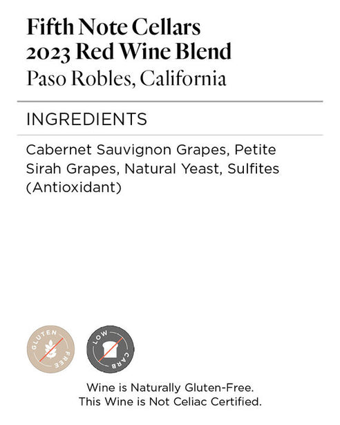 Fifth Note Cellars 2023 Red Wine Blend Paso Robles, California