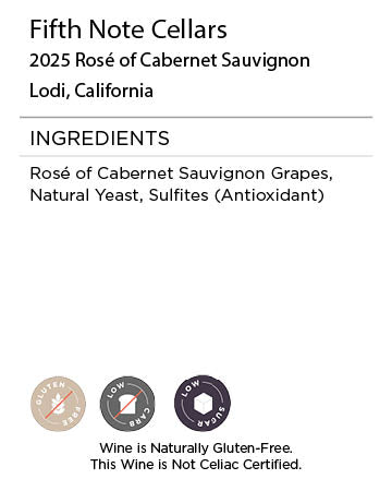 Fifth Note Cellars Rosé of Cabernet Sauvignon Nutritional Facts