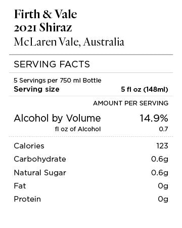 Firth & Vale 2021 Shiraz McLaren Vale, Australia
