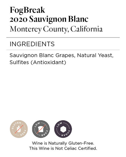 FogBreak 2020 Sauvignon Blanc Monterey County, California