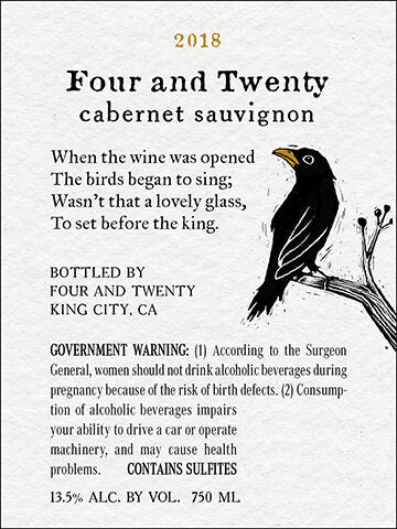 Four and Twenty 2018 Cabernet Sauvignon Columbia Valley, Washington