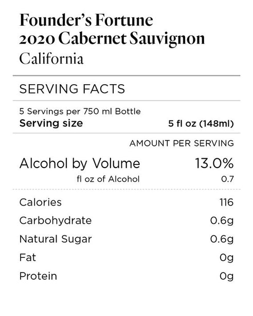 Founder's Fortune 2020 Cabernet Sauvignon California