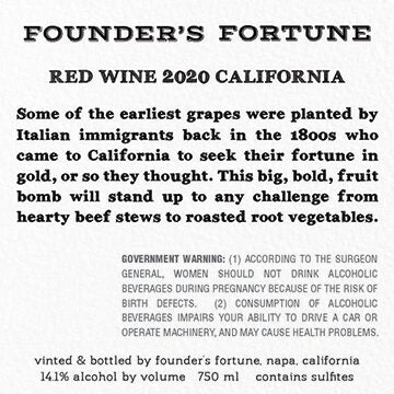 Founder's Fortune 2020 Zinfandel – Petite Sirah California