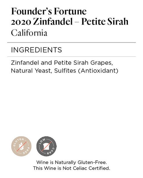 Founder's Fortune 2020 Zinfandel – Petite Sirah California