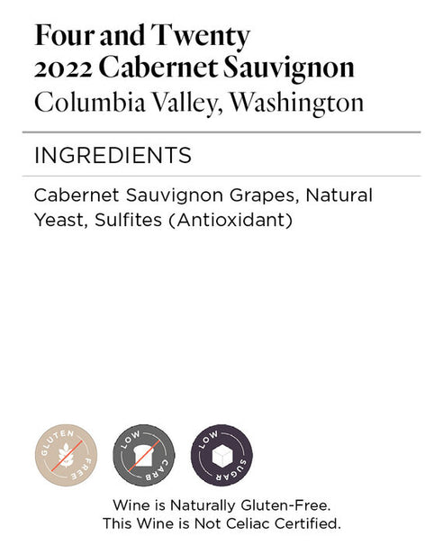 Four and Twenty 2022 Cabernet Sauvignon Columbia Valley, Washington
