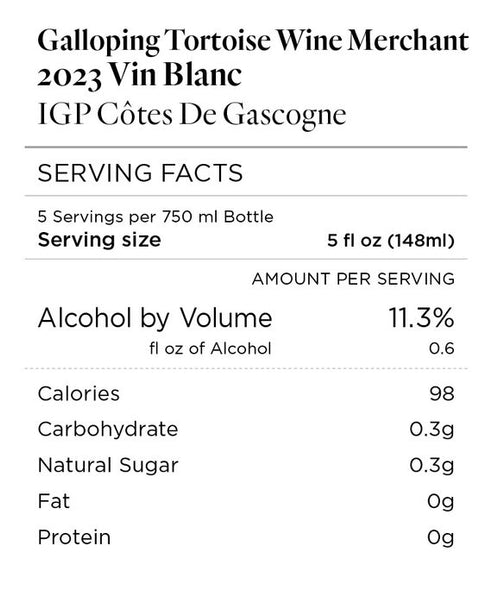 Galloping Tortoise Wine Merchant 2023 Vin Blanc Côtes De Gascogne IGP, France