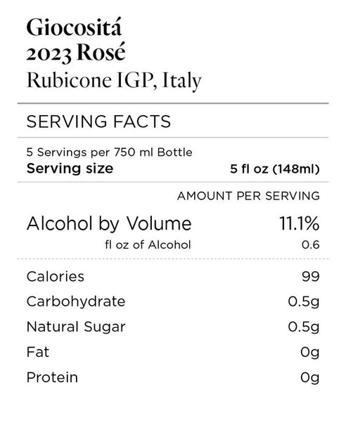 Giocositá 2023 Rosé Rubicone IGP, Italy